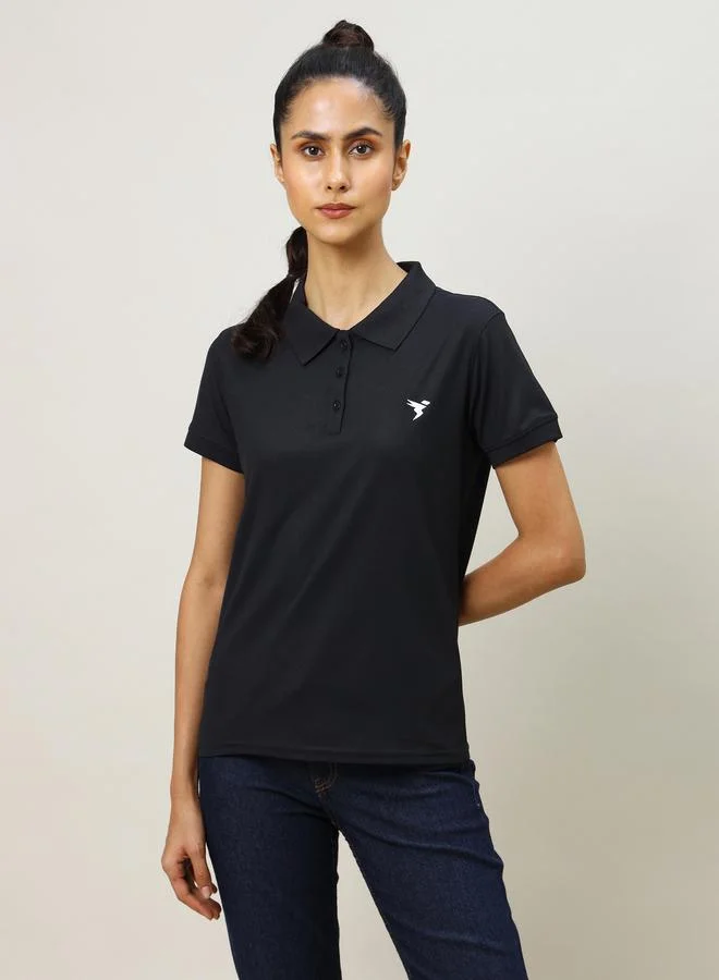 Technosport Logo Detail Polo T-Shirt with Short Sleeves by Styli