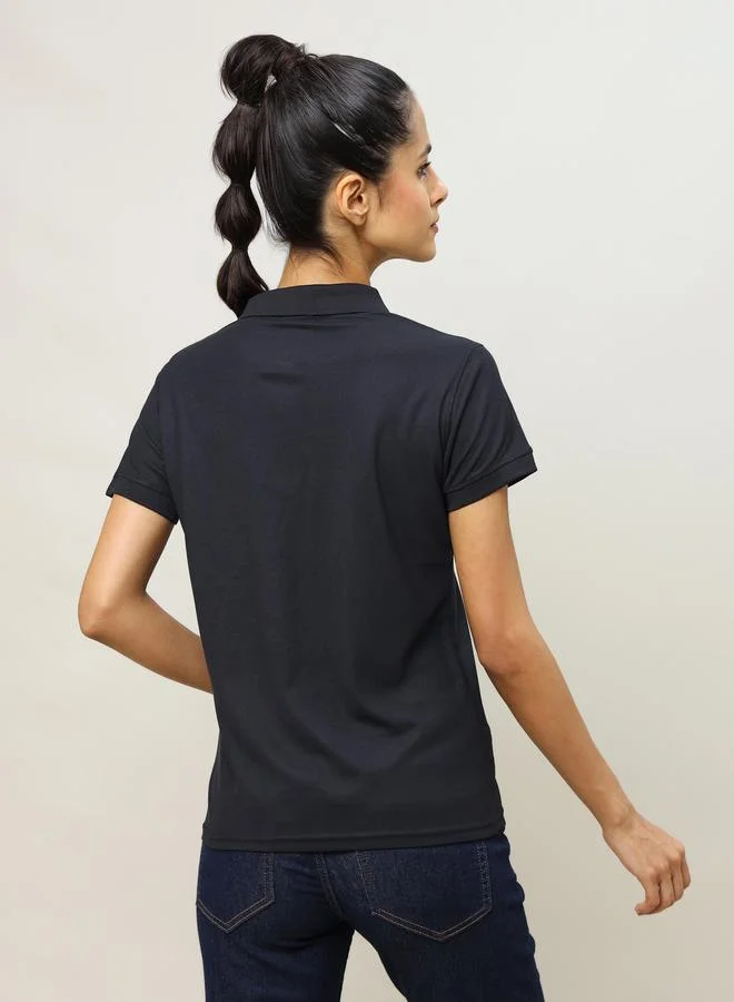 Technosport Logo Detail Polo T-Shirt with Short Sleeves by Styli