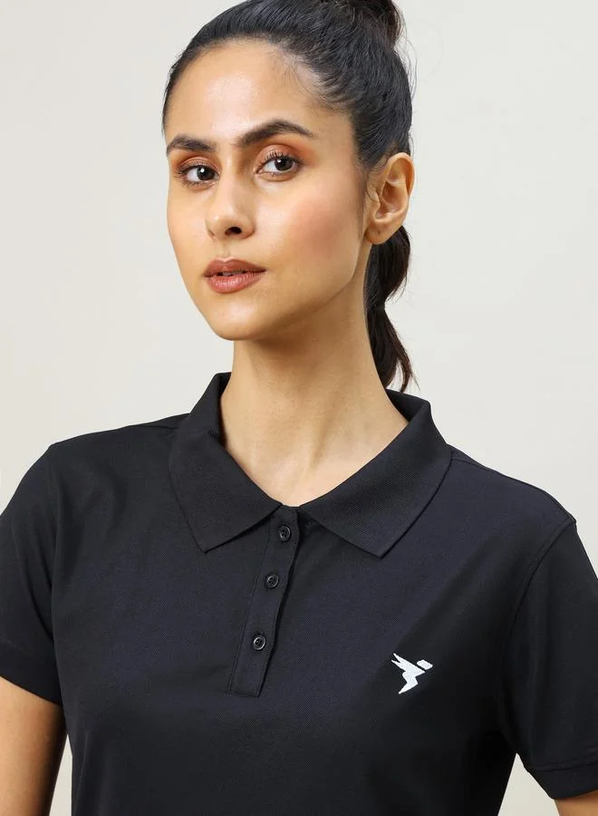 Technosport Logo Detail Polo T-Shirt with Short Sleeves by Styli