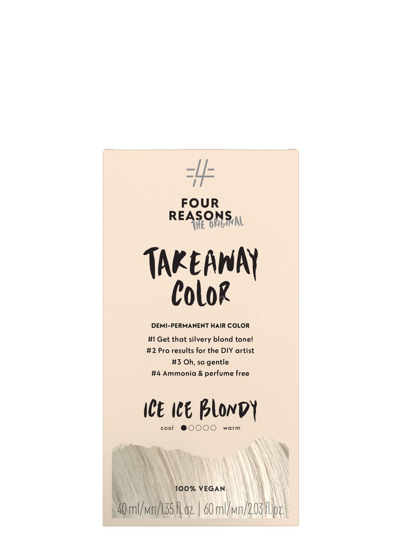 Four Reasons Original Takeaway Color  Ice Ice Blondy  1001 Bright Ash Blonde  DemiPermanent Hair Color  AmmoniaFree and FragranceFree Hair Dye  100 Vegan  Cruelty Free