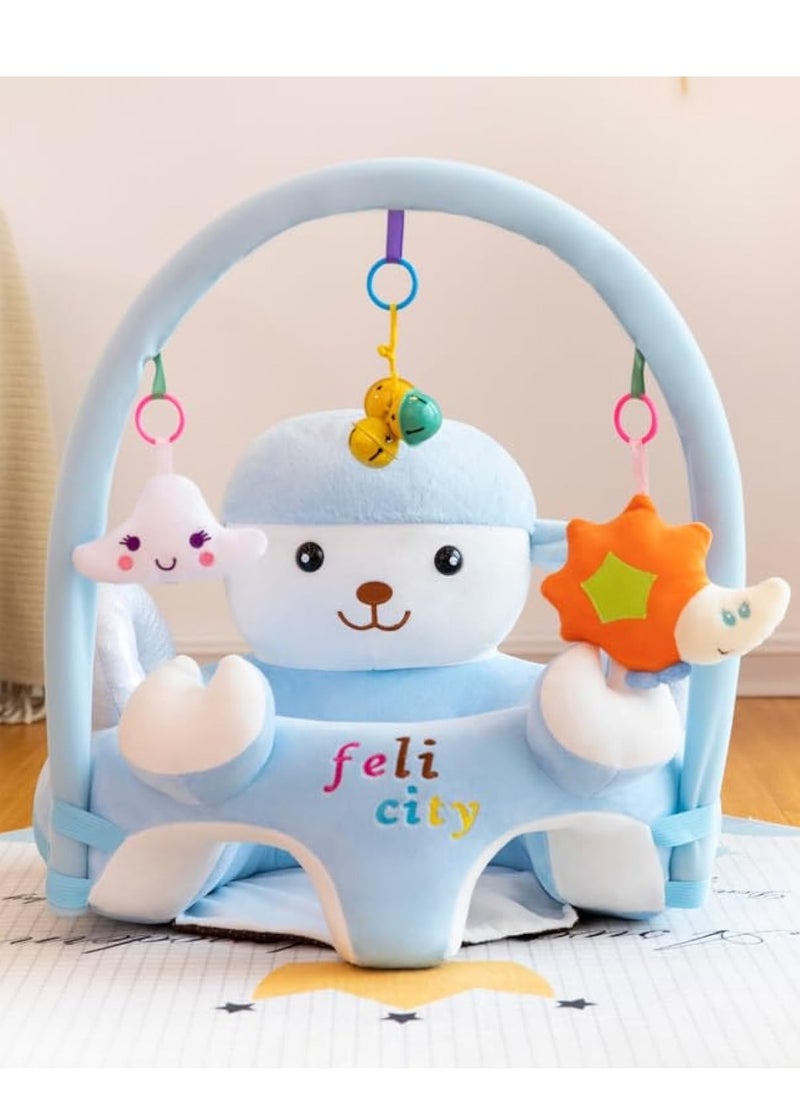 MIXDE Baby Learning Seat Sofa, Baby Learn Sitting Feeding Chair Infant Floor Seat Support Seat Pillow Protector Plush Cushion Infant Sitting Chair Baby Support Seat Bed Sofa with Plush Toys  - Image 1