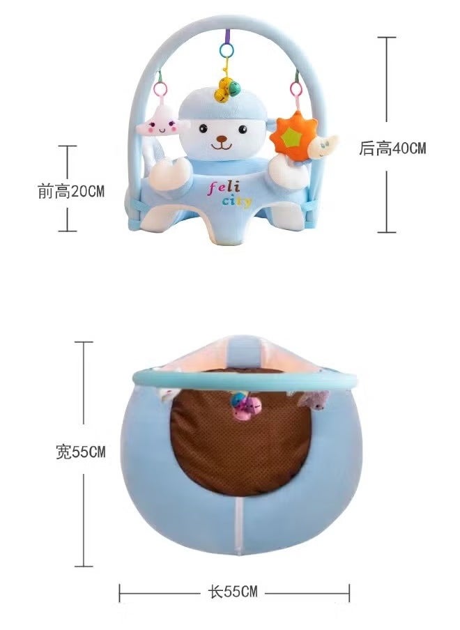 MIXDE Baby Learning Seat Sofa, Baby Learn Sitting Feeding Chair Infant Floor Seat Support Seat Pillow Protector Plush Cushion Infant Sitting Chair Baby Support Seat Bed Sofa with Plush Toys  - Image 5