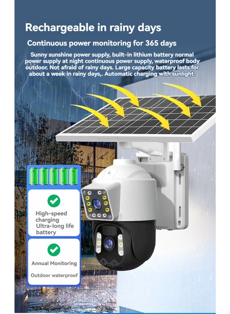 Outdoor HD CCD Dual Lens PTZ Security Camera | AI Motion Detect, Auto Tracking, Solar Panel & Battery Powered Wireless Network Camera – Wholesale Outdoor CCTV - Image 2