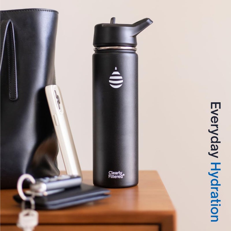 Clearly Filtered Water Bottle | Removes 220+ Contaminants, Double-Wall Insulated Stainless Steel, BPA/BPS Free, Phthalate Free, Filters Flouride Lead Chlorine (20oz, Mint) - Image 3