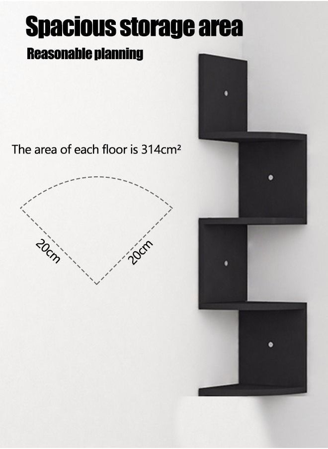 JOGAMS Corner Shelf 5 Tier Floating Shelves for Wall Easy to Assemble Wall Mount Corner Shelves  - Image 2
