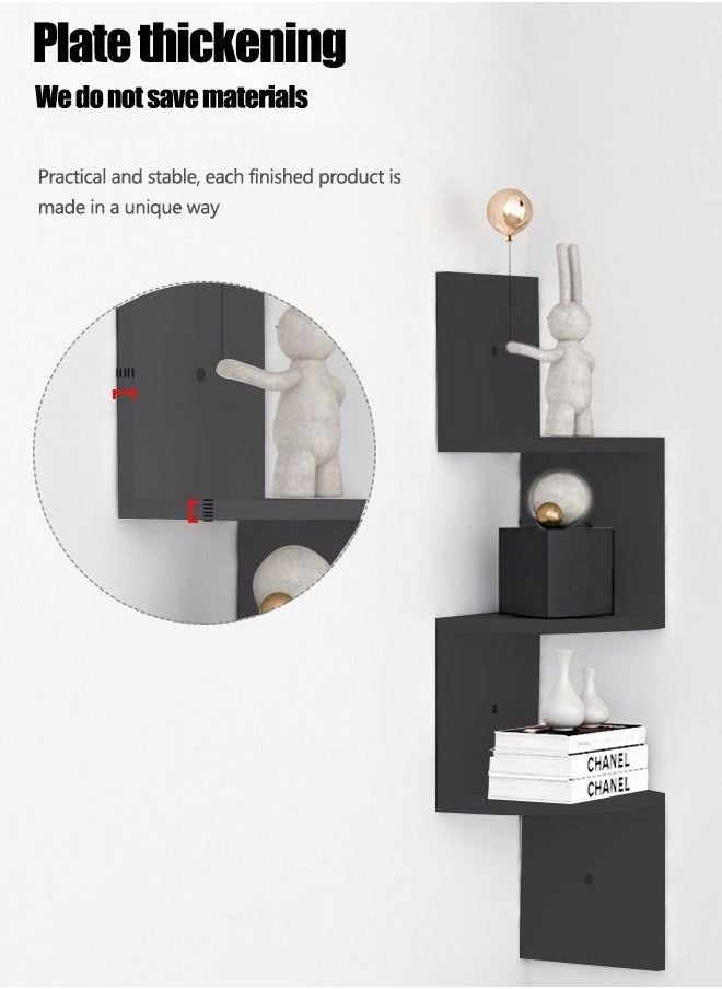 JOGAMS Corner Shelf 5 Tier Floating Shelves for Wall Easy to Assemble Wall Mount Corner Shelves  - Image 3