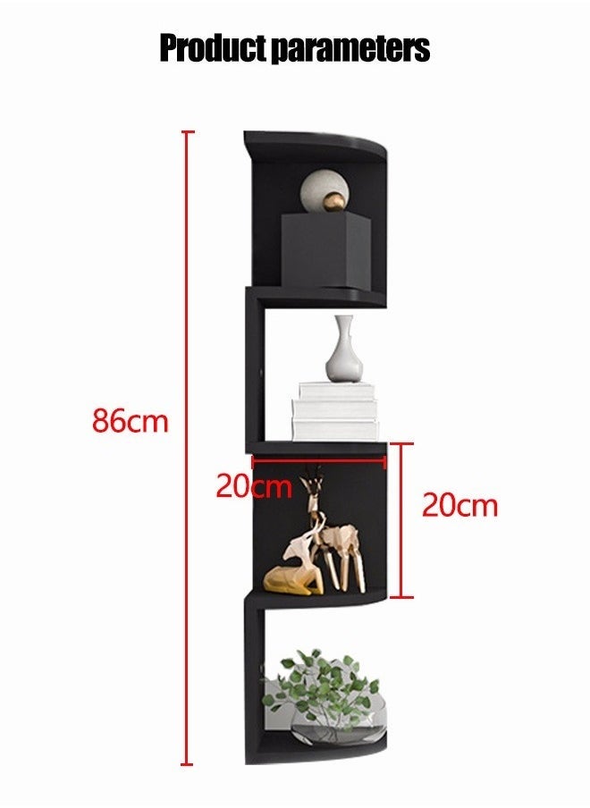 JOGAMS Corner Shelf 5 Tier Floating Shelves for Wall Easy to Assemble Wall Mount Corner Shelves  - Image 5