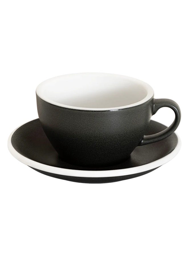 Loveramics Egg 250ml Porcelain Cappuccino Cup And Saucer Anthracite