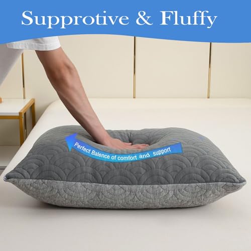 MOLCLCUY Memory Foam Pillows King Size Set of 2 Adjustable Cool Pillow for Side Back Stomach Sleepers Luxury with Washable Cover - Image 5