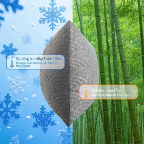 MOLCLCUY Memory Foam Pillows King Size Set of 2 Adjustable Cool Pillow for Side Back Stomach Sleepers Luxury with Washable Cover - Image 2