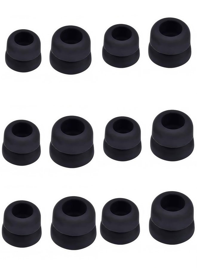 Wiki VALLEY 12Pack Replacement Eartips Silicone Set for Sennheiser CX400 CX500 and Sennheiser IE80 Earphone Headphones-Black - Image 1