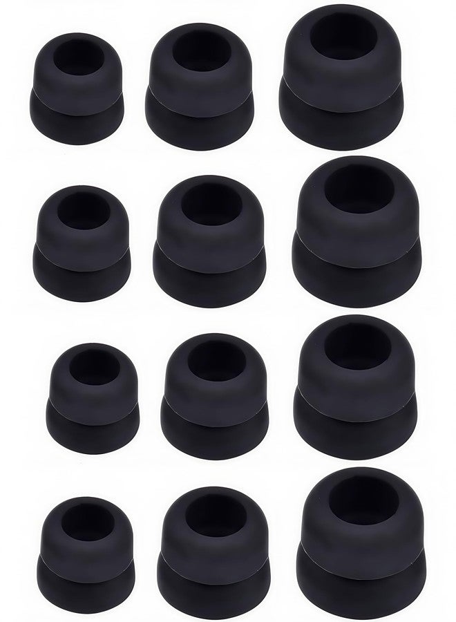 Wiki VALLEY 12Pack Replacement Eartips Silicone Set for Sennheiser CX400 CX500 and Sennheiser IE80 Earphone Headphones-Black - Image 2