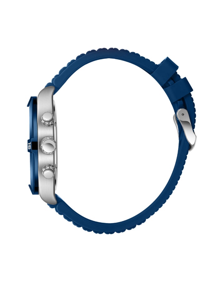 سلازنجر ساعة رجالية متعددة الوظائف بسوار سيليكون أزرق داكن - Image 3