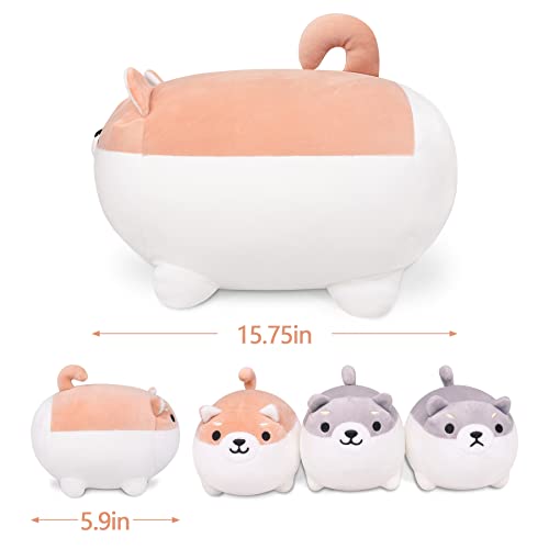 Auspicious beginning Shiba Inu Plush, 5 PCS Shiba Inu Stuffed Animal Family, 16" Corgi Plushie Cute Soft Plushies Pillow Toy Anime Kawaii Plush Soft Corgi Pillow,Dog Mommy with 4 Puppies Toy Gifts for Boys Girls - Image 3