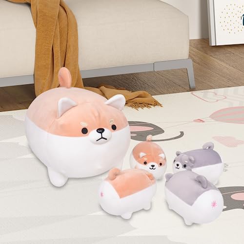 Auspicious beginning Shiba Inu Plush, 5 PCS Shiba Inu Stuffed Animal Family, 16" Corgi Plushie Cute Soft Plushies Pillow Toy Anime Kawaii Plush Soft Corgi Pillow,Dog Mommy with 4 Puppies Toy Gifts for Boys Girls - Image 5