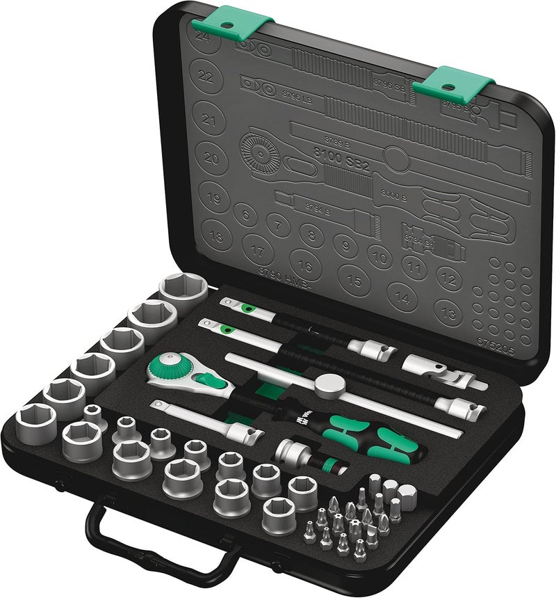 WERA 8100 SB 2 Zyklop Speed Ratchet Set - 3/8" Drive, Metric, 43 Pieces - Image 1