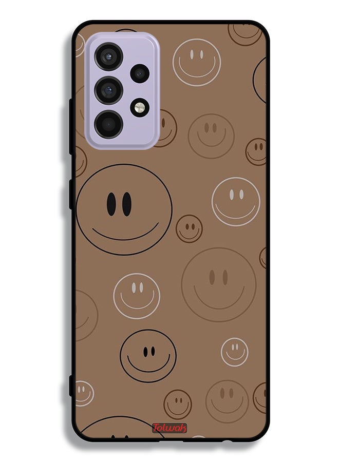 Tolwak Samsung Galaxy A52 4G Protective Case Cover Smiley Faces Pattern - Image 1