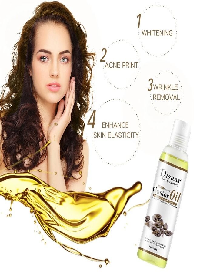 Disaar 100% Organic Castor Oil Body Relaxation Massage Essential Oil Mixing Moisturizing Body Emollient Brightening Oil 100ml - Image 3