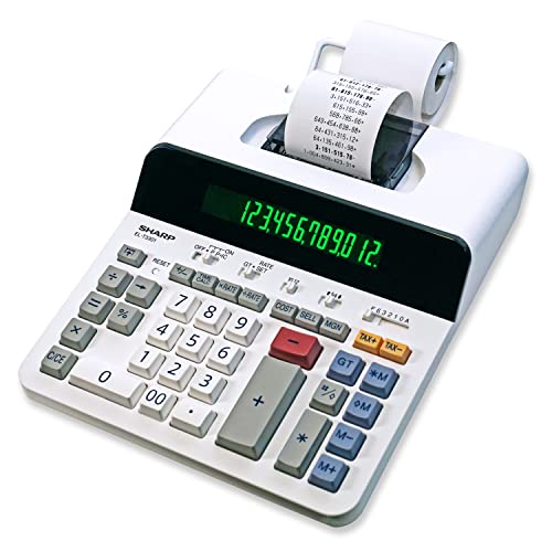 Sharp 12Digit Printing Calculator with Extra Large 10Digit Option 80 LPS Thermal Printer No Ink Required FullSized Keyboard Easy Paper Load ELT3301 - Image 1