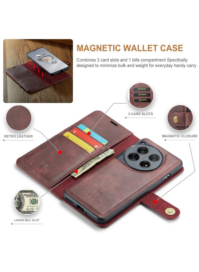 Dg مينغ جراب جلدي مغناطيسي قابل للفصل بتصميم Crazy Horse لهاتف OnePlus 12 - Image 4