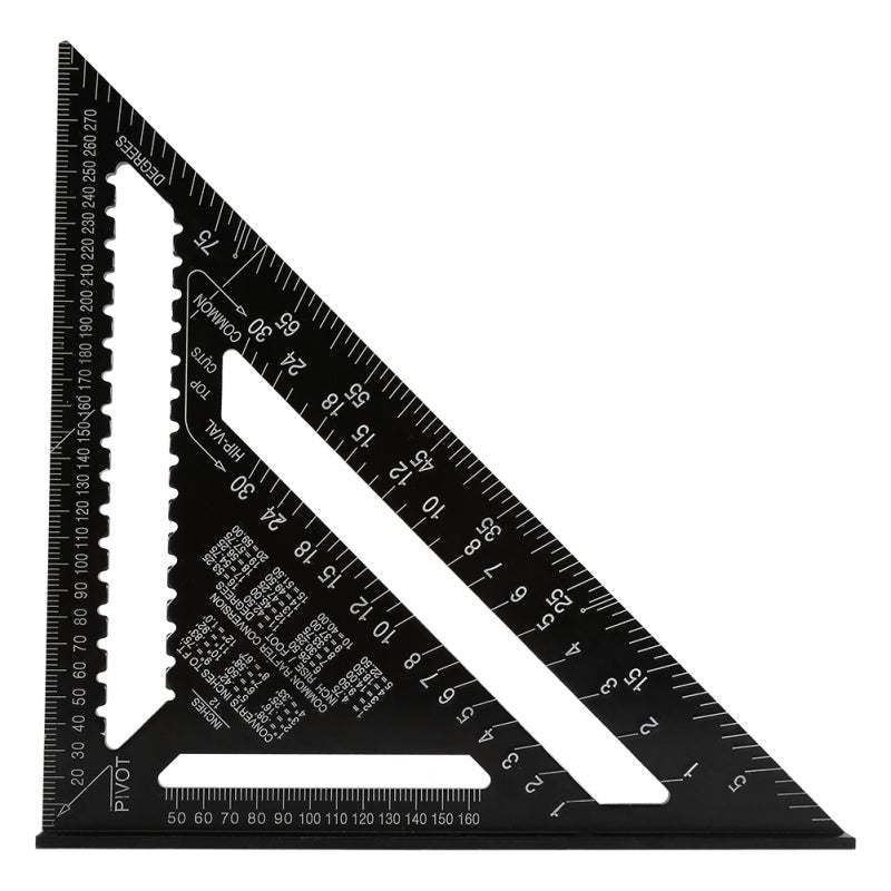 Precision Measuring Tool: Aluminum Alloy Triangle Square - Multi-functional Corrosion Resistant Saw Guide for Engineer Carpenter Framing Roofing Building Remodeling Projects - Image 1