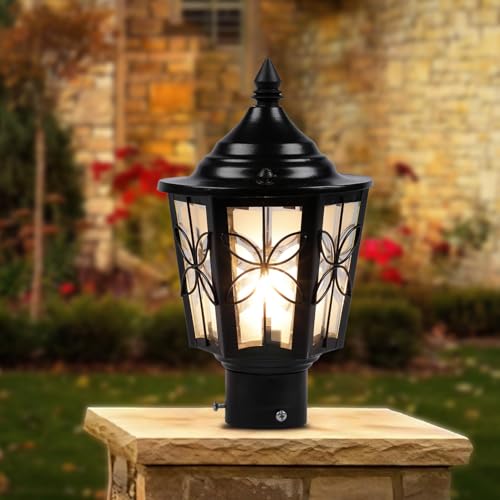 WHITERAY Decorative Outdoor Waterproof Gate Light Weather-Resistant Post Top Lamp for Main Gate, Garden, Balcony, Driveway with Durable Build for Home Exterior Lighting (Without Bulb) - Image 1