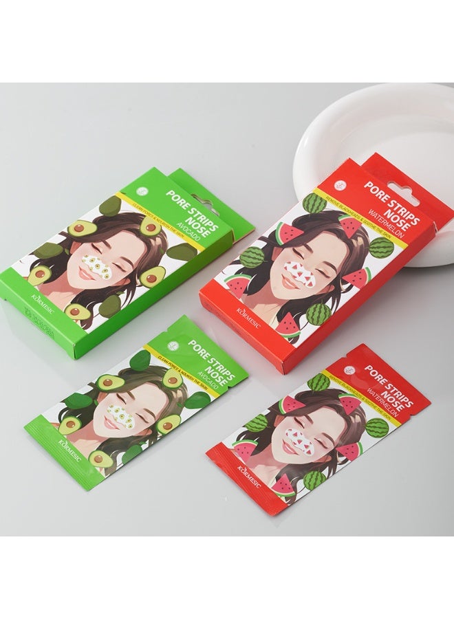 Kormesic قناع الأنف بالفاكهة من كورميسيك، علبة قناع الأنف، ينظف الرؤوس السوداء، قناع الأنف بالبطيخ، 6 قطع، علبة واحدة - Image 3