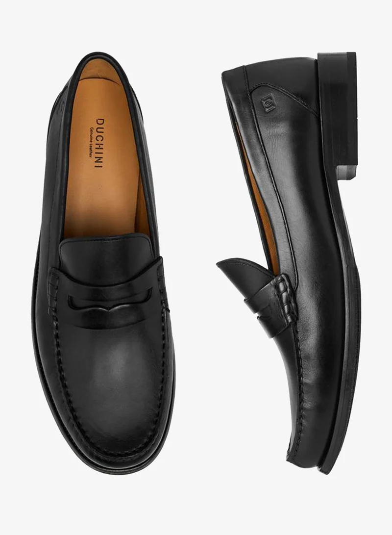 دوتشيني أحذية رجالية جلدية سادة سهلة الارتداء