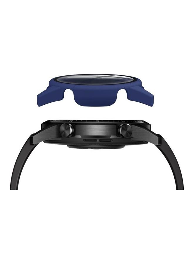 NIBEMINENT PC Shell And 9H Tempered Glass Film Case Protector For Huawei Watch GT 2 Midnight Blue/Clear - Image 2