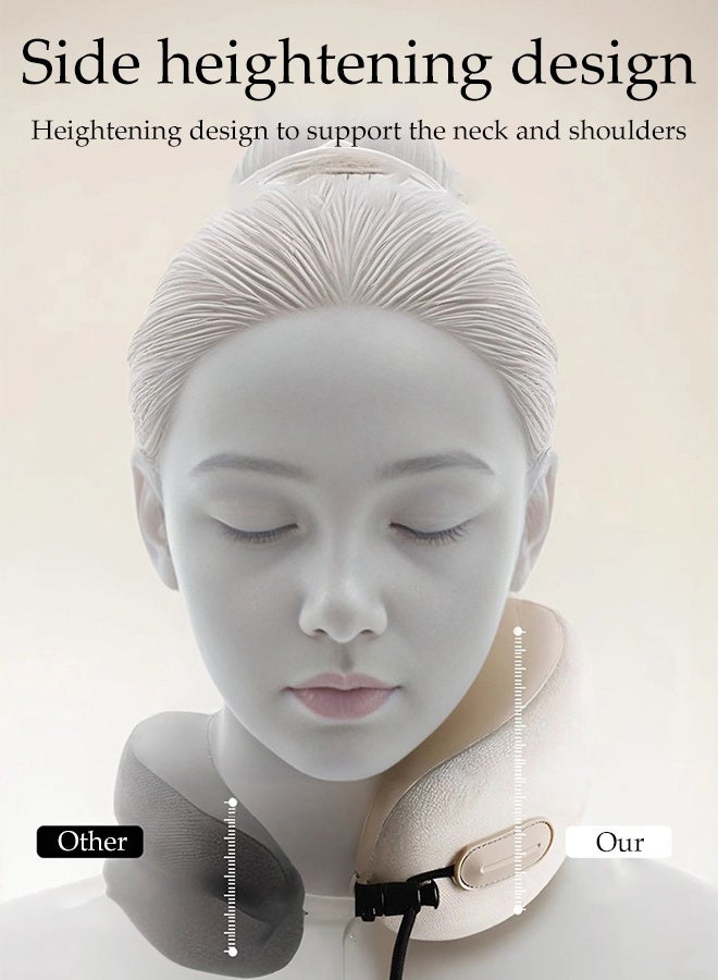 DUNISO Travel Pillow for Airplane Memory Foam Neck Pillow Neck with Storage Carry Bag， Support to Relieve Neck Tension Lightweight Compact Breathable Flight Pillow Comfortable U-shaped Pillow for Airplane Car Office Home Travel Camping - Image 3