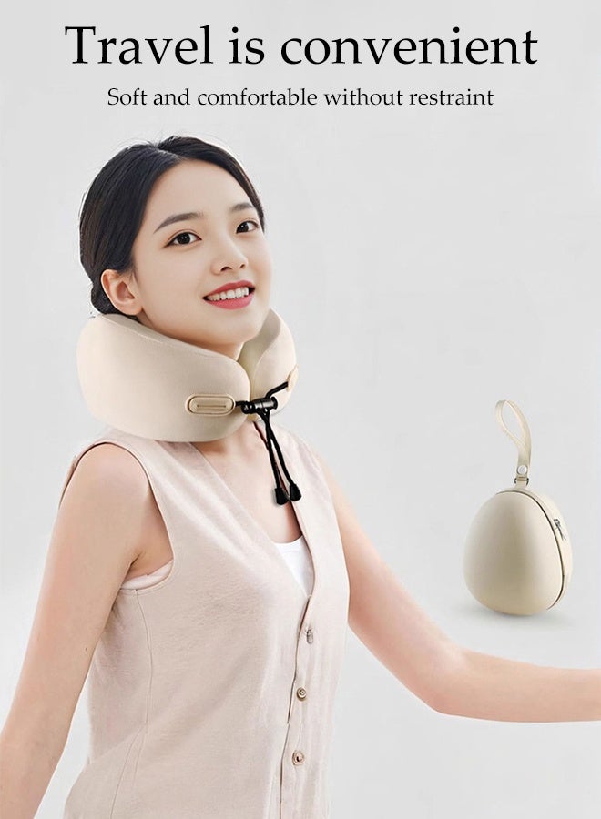 DUNISO Travel Pillow for Airplane Memory Foam Neck Pillow Neck with Storage Carry Bag， Support to Relieve Neck Tension Lightweight Compact Breathable Flight Pillow Comfortable U-shaped Pillow for Airplane Car Office Home Travel Camping - Image 5