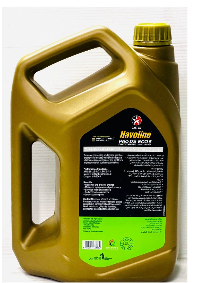 Caltex 5W30 Fully Synthetic Engine Oil Havoline 4Ltr  - Image 2