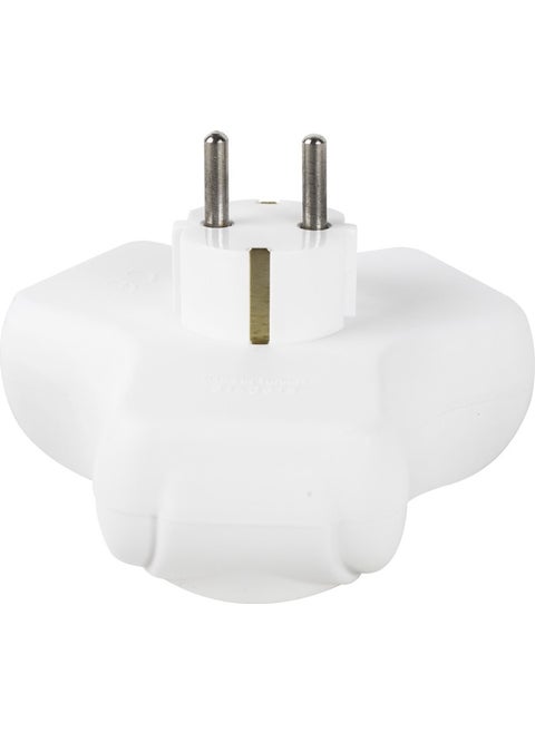 Papatya Triple Golyat Grounded Plug Socket Clover Type Surface Mounted