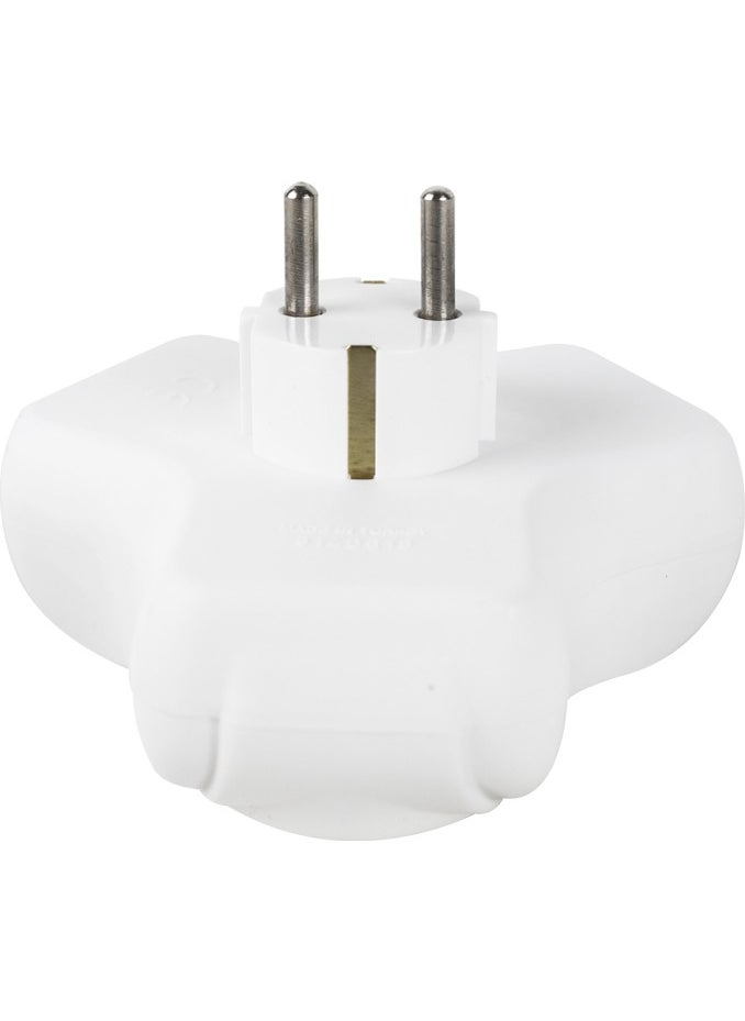 CMK Papatya Triple Golyat Grounded Plug Socket Clover Type Surface Mounted  - Image 1