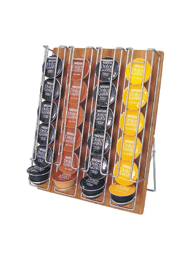 Bien Servi Stylish-Looking 24 Dolce Gusto Capsule Table Stand Brown and Silver CH-4020