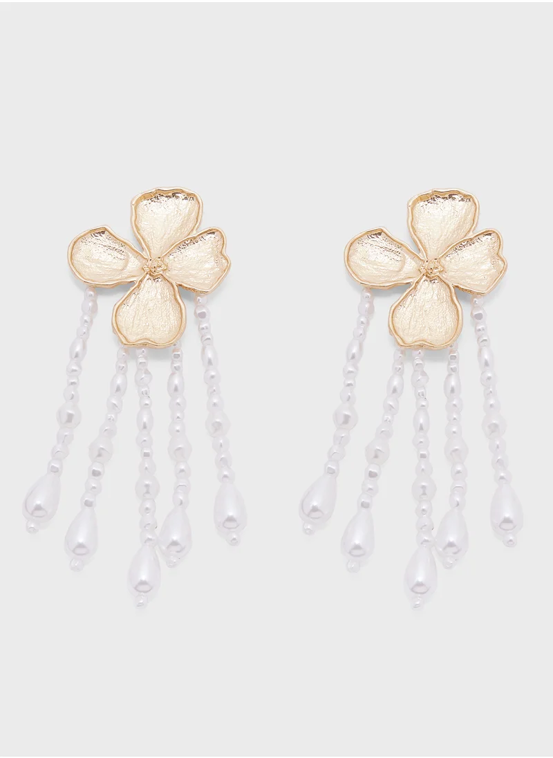 ايلا ليمتد اديشن Pearl Floral Drop Earrings