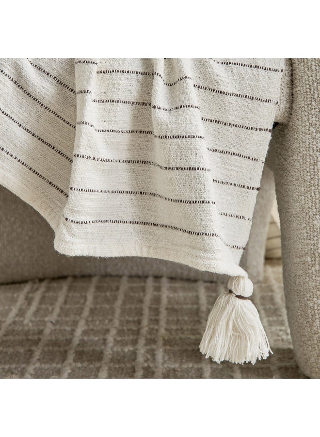 Home Box Trace Tuft Stripe Throw - Cream - 130x170 cm - Image 3