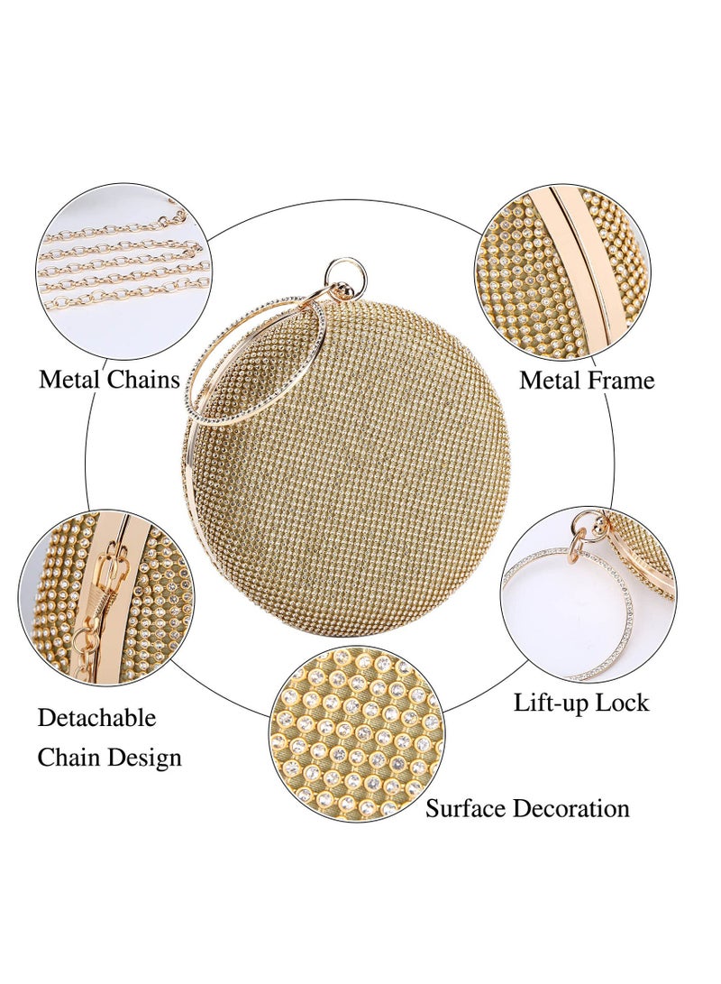 KASTWAVE Women Crystal Evening Clutch Bag, Sparkly Wristlet Wedding Prom Party Purse Handbags, Party Prom Wedding Bag, for Wedding and Party - Image 3