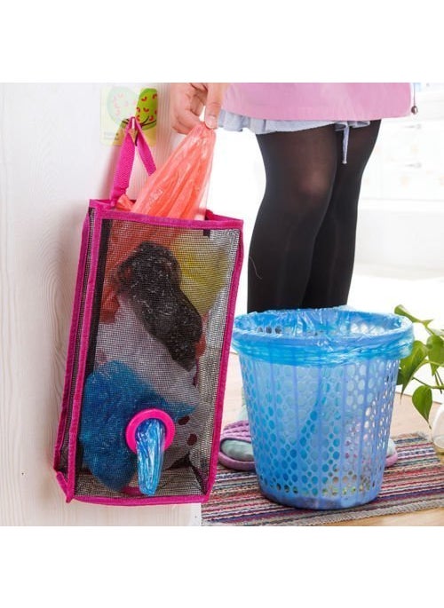 NISHAJ Nishaj Portable Mesh Hanging Kitchen Garbage Collector Storage Shopping Bag Organizer Bin for Man and Woman Multi Color Set of  - Image 4