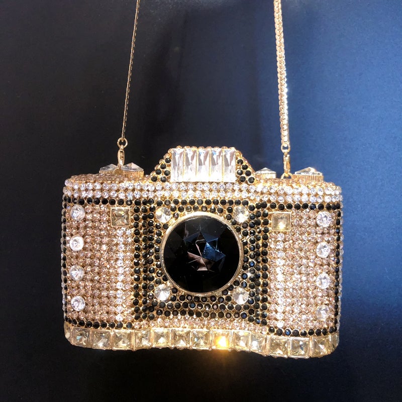 Carefully Selected New Camera Diamond-Encrusted Evening Bag Hardware Girls Shoulder Crossbody Bag Banquet Hand-Held Diamond Bag - Image 3