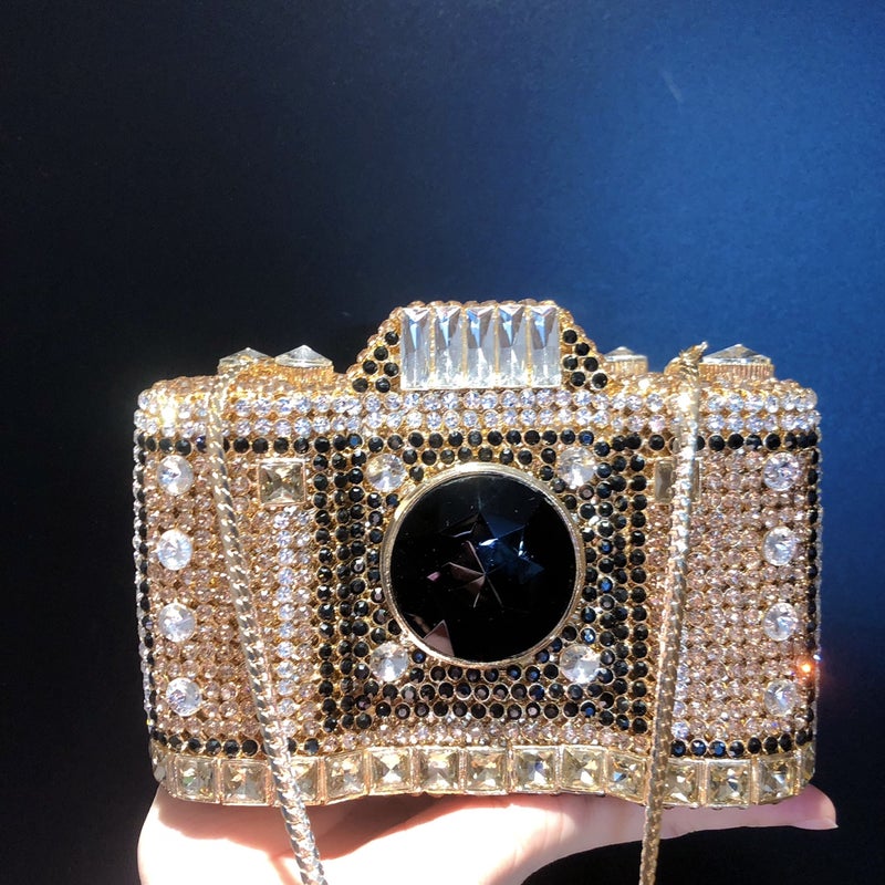 Carefully Selected New Camera Diamond-Encrusted Evening Bag Hardware Girls Shoulder Crossbody Bag Banquet Hand-Held Diamond Bag - Image 2