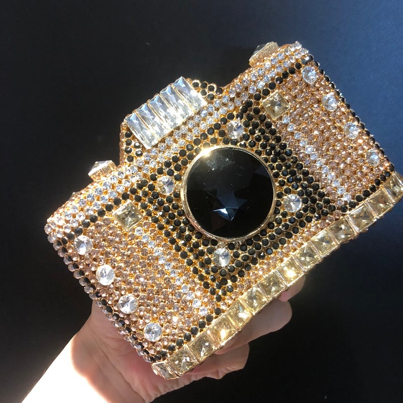 Carefully Selected New Camera Diamond-Encrusted Evening Bag Hardware Girls Shoulder Crossbody Bag Banquet Hand-Held Diamond Bag - Image 5