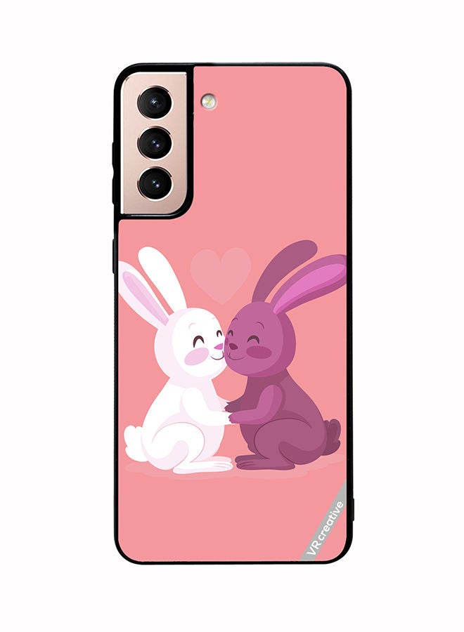 VR CREATIVE Protective Case Cover For Samsung Galaxy S21 5G Love Rabbits Design Multicolour - Image 1