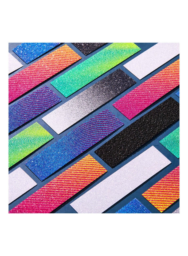 SYOSI 72Pcs Decompression Anxiety Sensory Stickers, Fidget Textured Strips Toys Anti Stress Tactile Rough Sensory Calm Textured Strips Adhesives Anxiety Relief for Adults Teens Desk Classroom,Gradient color - Image 3