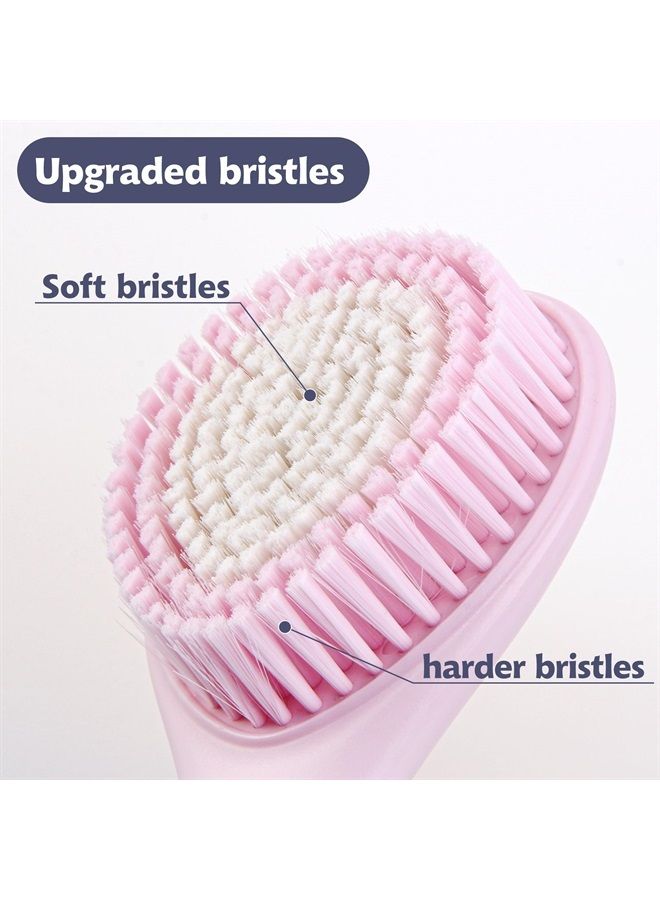 BEDELITE Back Bath Brush Long Handle for Shower of 2 - Soft Shower Brush for Men & Women,Back Brush Scrubber - 16.4" Long Skin Exfoliator for Bath Scrubber Body Brush（2 Pack, Blue & Pink）