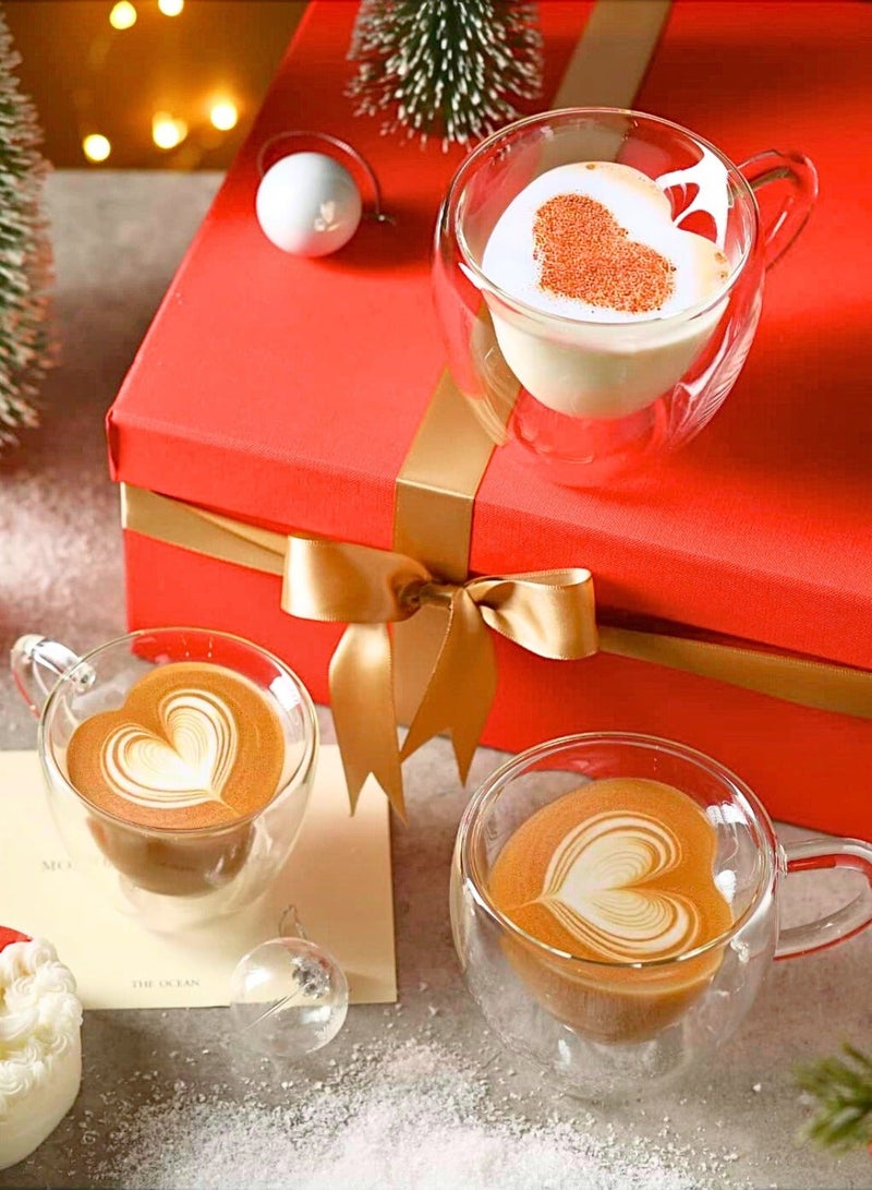 1Chase 250 ML Borosilicate Double Wall Heart Shaped Cup for Tea, Coffee, Espresso etc,  Romantic Valentine's Day Gift for Couples, Him & Her - Image 4
