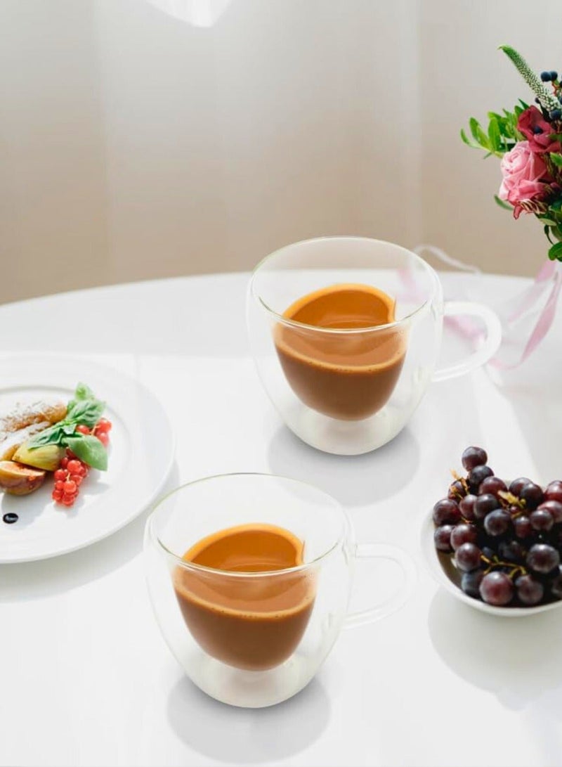 1Chase 250 ML Borosilicate Double Wall Heart Shaped Cup for Tea, Coffee, Espresso etc,  Romantic Valentine's Day Gift for Couples, Him & Her - Image 5