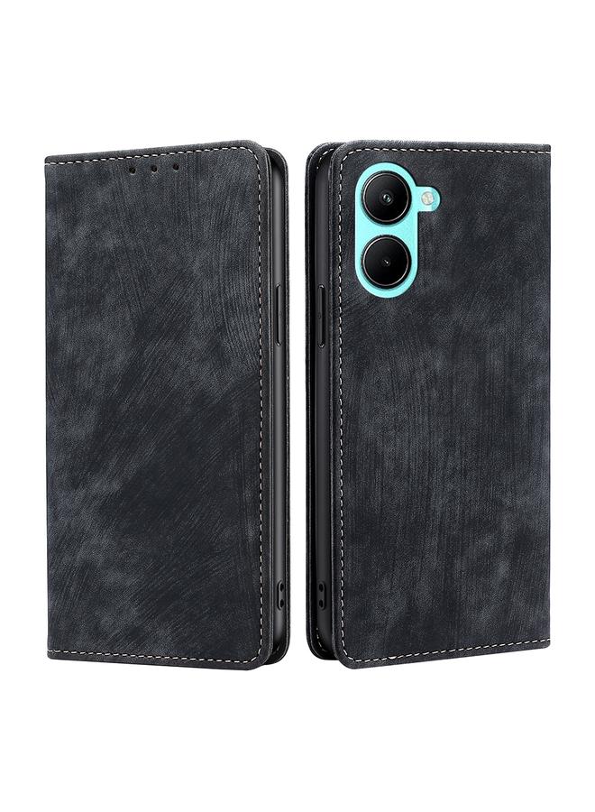 اس-توب جراب هاتف Realme C33 4G RFID مضاد للسرقة مصنوع من الجلد المغناطيسي - Image 1