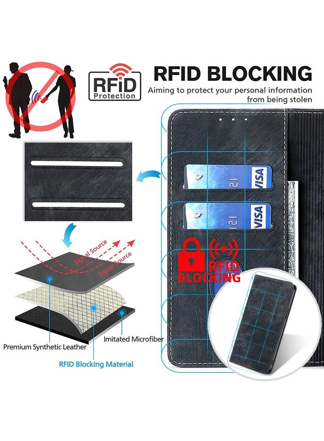 اس-توب جراب هاتف Realme C33 4G RFID مضاد للسرقة مصنوع من الجلد المغناطيسي - Image 5