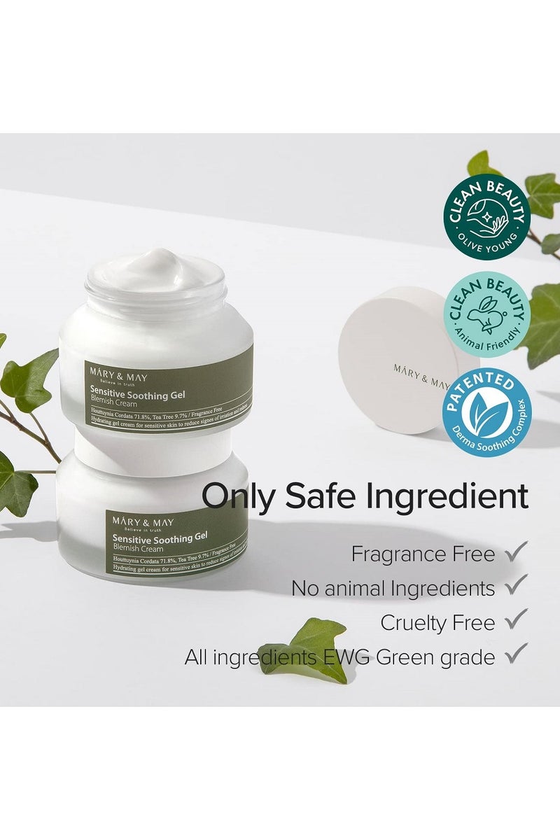 MARY & MAY Máry & May Sensitive Soothing Gel Cream - Light Gel for Sensitive Skin 70g - Image 3